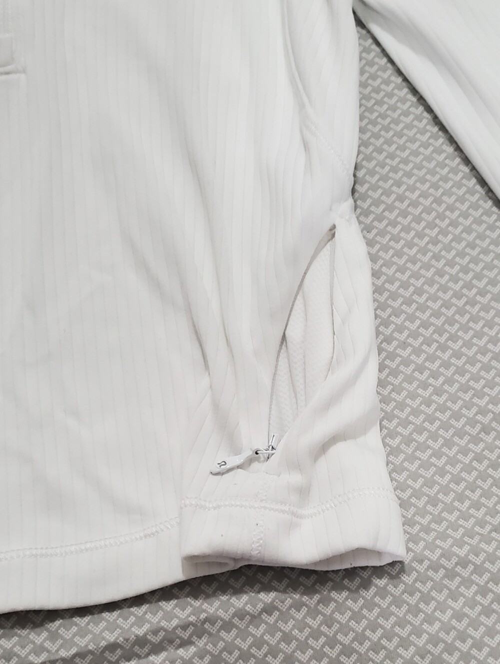 Lululemon Its Rulu Run Ribbed Cropped Half Zip In White - Picture 8 of 11